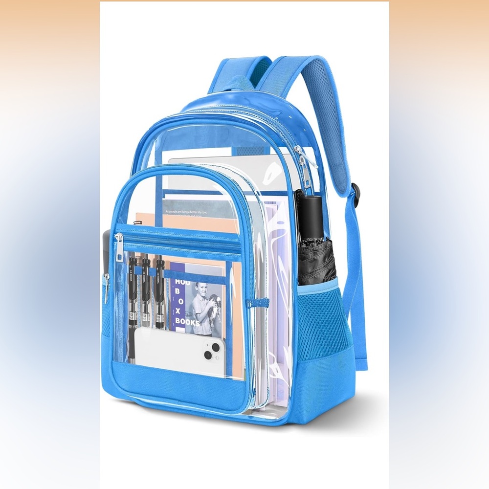 Transparent Blue Kids Backpack - Picture 3 of 4